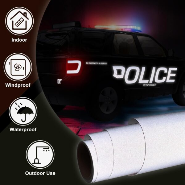 WRAPXPERT Reflective Vinyl - White, 12" x 5ft for Mailbox Numbers, Cars, Trucks, Motorcycles, Bikes, Helmets