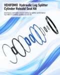 Hydraulic Log Splitter Cylinder Rebuild Seal Kit for 4.0"Bore x 1.75" Rod Cylinder, Dirty Hands Tools Huskee Log Splitter Parts Hydraulic Cylinder Rebuild Kit (Pack of 11)
