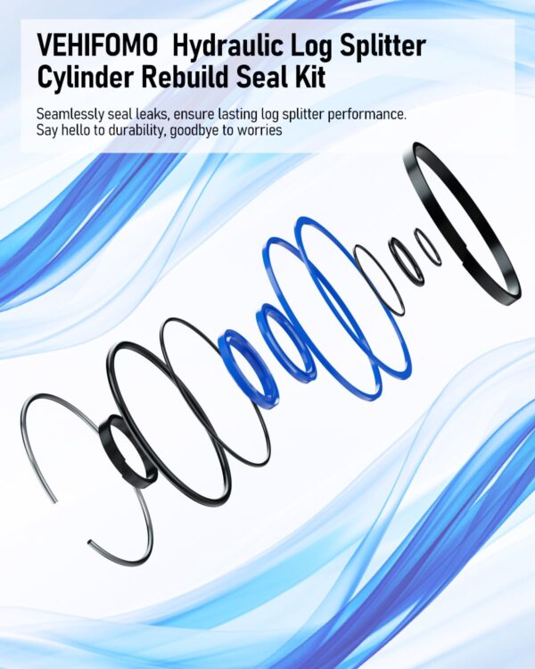 Hydraulic Log Splitter Cylinder Rebuild Seal Kit for 4.0"Bore x 1.75" Rod Cylinder, Dirty Hands Tools Huskee Log Splitter Parts Hydraulic Cylinder Rebuild Kit (Pack of 11)