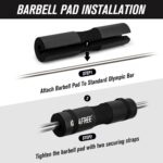 G4Free 9Pcs Barbell Pad Set for Squat, Hip Thrusts, Lunges, Leg day, Standard Olympic Bars with 2 Gym Ankle Safety Straps, 3 Hip Resistance Bands, 2 Lifting Strap, Barbell Pad, and Carry Bag