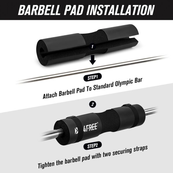 G4Free 9Pcs Barbell Pad Set for Squat, Hip Thrusts, Lunges, Leg day, Standard Olympic Bars with 2 Gym Ankle Safety Straps, 3 Hip Resistance Bands, 2 Lifting Strap, Barbell Pad, and Carry Bag