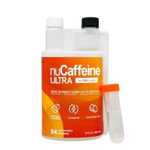 nuCaffeine Ultra | 94 Servings | Caffeine from Coffee Beans + Vitamin B3 + Electrolytes | Includes Handy to-go Tube | Transform Any Drink into an Energy Drink! | No Carbs, No Sugars, No Calories