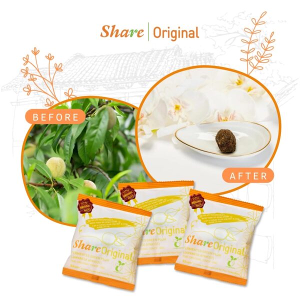 Share Original® cultured fermented Japanese apricot/plum (3-pc to taste) 30+months fermented, incl. description, Share Swiss Fermented