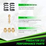 212cc Exhaust Pipe Kit Compatible with Predator 212 196cc 224cc Coleman Mini Bike CT200U CT200U-EX BT200X KT196 Go Kart Baja Warrior GX160 GX200 OHV Clone Engine Parts w/Valve Springs (Black)