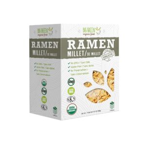 Big Green Organic Food- Organic Millet Ramen, Gluten-Free, Lectin-Free, Non-GMO, Vegan, Wheat and Rice Alternative (2.11 Ounce (12 Pieces))