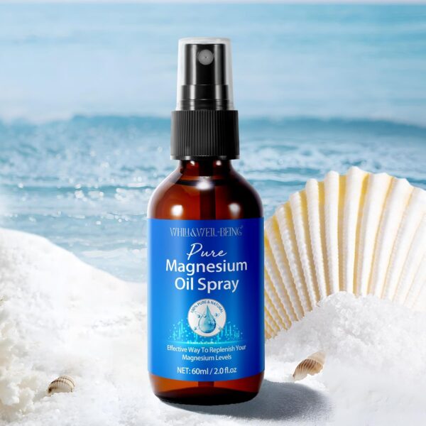 Magnesium Spray, Pure Magnesium Oil Spray for Feet, Natural Ingredient in Glass Bottle, Easy to Absorb and Use 1Pack