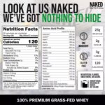 NAKED Whey 2LB 100% Grass Fed Whey Protein Powder - Only 1 Ingredient, Unflavored Whey Protein, Undenatured, Gluten Free, Soy Free, No GMOs, No Preservatives