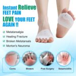 Metatarsal Pads for Women & Men - 4Pcs Gel Toe Separators Ball of Foot Cushions for Pain Relief, Metatarsalgia, Foot Pads for Walking, Standing, Running