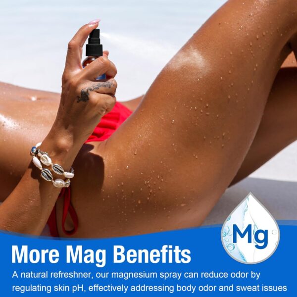 Magnesium Spray, Pure Magnesium Oil Spray for Feet, Natural Ingredient in Glass Bottle, Easy to Absorb and Use 1Pack