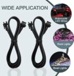 4 Pcs 4 Pin RGB Extension Cable RGB Wire for Motorcycle LED Light Underglow Kit, Compatible with ATV Car Trucks Rock Lights & Neon Strips (60 Inch)