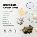 Earth Wave All Natural Tallow Hair Clay - Premium Hair Styling Clay - Organic Ingredients - Zero Toxins - American Made - Perfect for everyday use - Medium Hold & Natural Finish – 2.5 oz