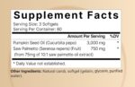 NatureBell Virgin Pumpkin Seed Oil 3,000mg Per Serving with Saw Palmetto, 240 Softgels | Cold Pressed – Rich in Omega 6 & 9 Essential Fatty Acids – Prostate & Bladder Supplements, Non-GMO