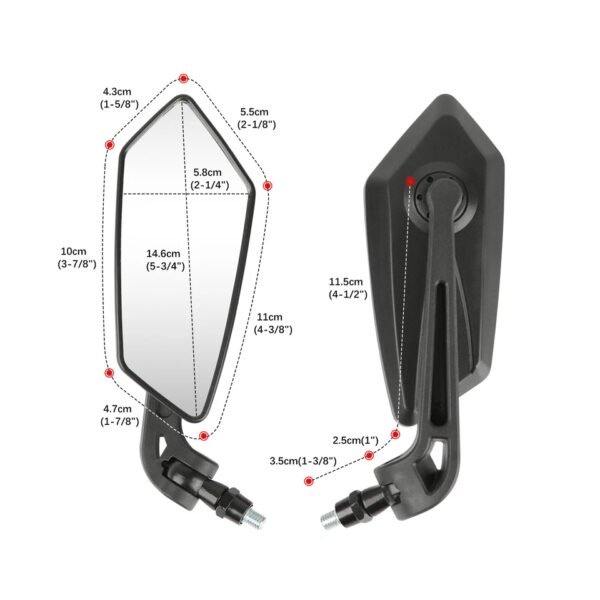 Pair Motorcycle Side Mirrors Rearview For Honda Rebel CMX 1100 250 300 450 500