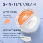SKIN ULTIMA Dual Eye Cream with Advanced Retinol, Peptides, Caffeine for Puffy Eyes and Dark Circles, Wrinkles, Anti Aging, Under Eye Bags Treatment, Instant Tightener, Fragrance Free, 0.68 OZ