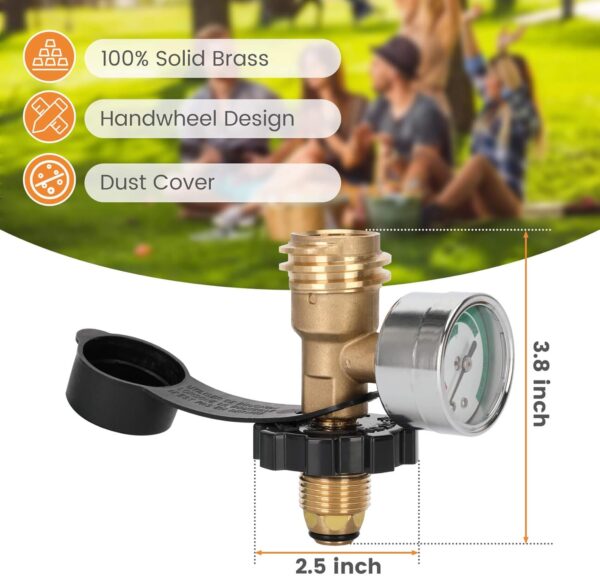 100 lb Propane Tank Gauge Adapter Converts POL LP Tank Valve to QCC1, Upgrade Propane Gauge for 100 lb Tank, POL to QCC1 Propane Tank Adapter for Heater, BBQ Gas Grill - Old to New Type,1 Pack