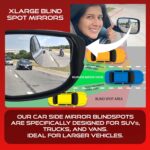 Blind Spot Convex Car Mirrors: XLarge Rear View - Rearview Automotive Mirror for Car - Exterior Accessories and Interior for Women & Men (2Pack)