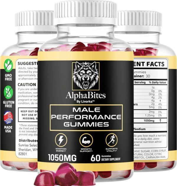 (2 Pack) Alpha Bites - Original Formula 7 in 1 Alpha Bites Gummies, AlphaBites for Men, Official Alpha Bites Advanced Premium Formula Performance and Energy, Alpha Bite Gummy Reviews, for 2 Months