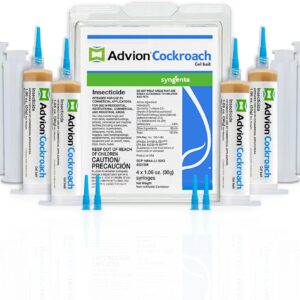 Advion Cockroach Gel Bait, 4 Tubes x 30-Grams, 4 Plunger and 4 Tips, German Roach Insect Pest Control, Indoor and Outdoor Use, Roach Killer Gel for American, German and Other Major Cockroach Species