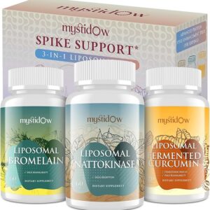 Spike Support Trio | Liposomal Nattokinase 8000 FU 500mg, Bromelain 1150 mg & Fermented Curcumin 1800 mg | High Potency, Enhanced Absorption Formula | for Immune, Heart & Circulatory| 60 Servings