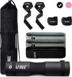 G4Free 9Pcs Barbell Pad Set for Squat, Hip Thrusts, Lunges, Leg day, Standard Olympic Bars with 2 Gym Ankle Safety Straps, 3 Hip Resistance Bands, 2 Lifting Strap, Barbell Pad, and Carry Bag