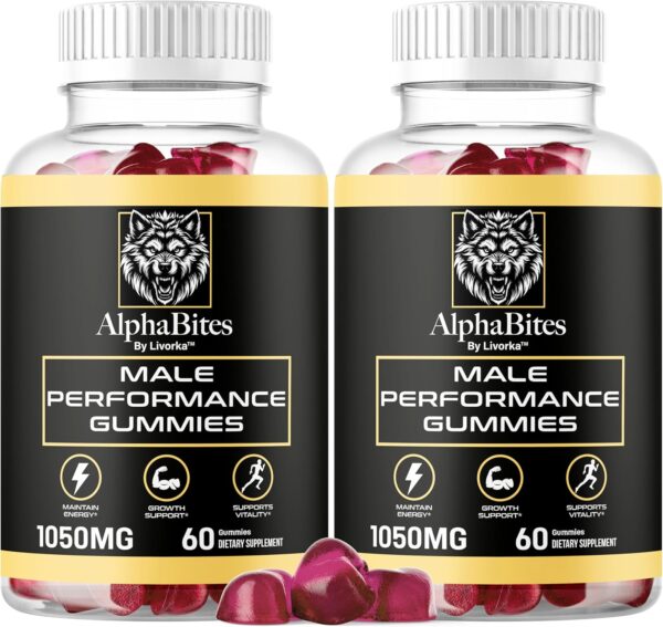 (2 Pack) Alpha Bites - Original Formula 7 in 1 Alpha Bites Gummies, AlphaBites for Men, Official Alpha Bites Advanced Premium Formula Performance and Energy, Alpha Bite Gummy Reviews, for 2 Months