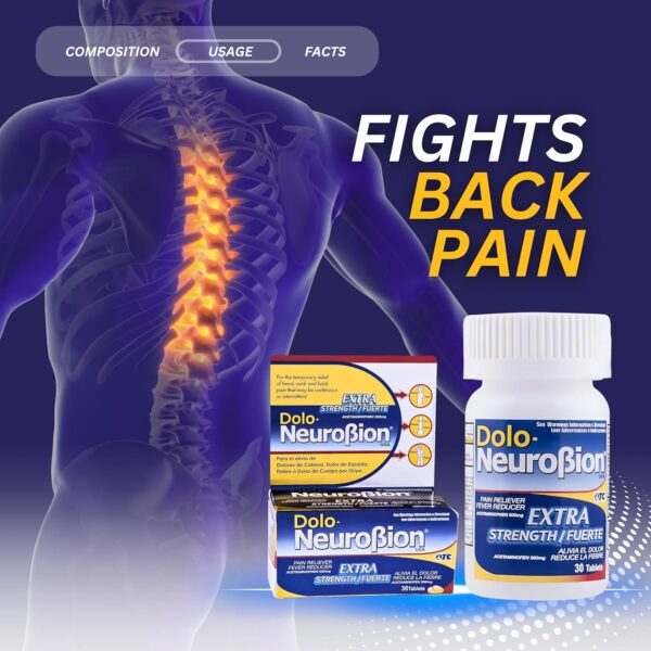 Dolo Neurobion 30 Tablets - Pain Reliever, Fever Reducer, Extra Strength, Fuerte, Alivia el Dolor, Reduce la Fiebre