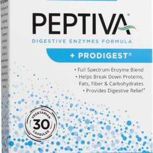 Peptiva Digestive Enzyme Supplement + ProDigest - Helps with Bloating, Gas, Constipation - 30 Count