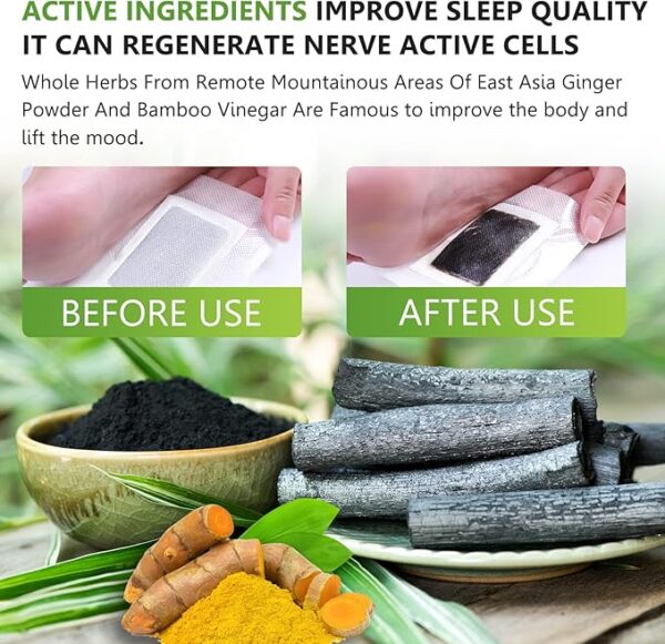 30PCS Deep Cleansing Foot Pads, Adhesive Sheets for Foot and Body Care Better, Natural Ginger Powder Bamboo Vinegar Foot Patches