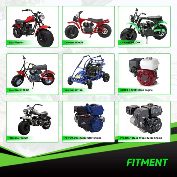 212cc Exhaust Pipe Kit Compatible with Predator 212 196cc 224cc Coleman Mini Bike CT200U CT200U-EX BT200X KT196 Go Kart Baja Warrior GX160 GX200 OHV Clone Engine Parts w/Valve Springs (Black)