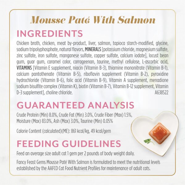 ancy Feast Gems Pate Cat Food Mousse Salmon or Tuna and a Halo of Savory Gravy Wet Cat Food Variety Pack - (1) 8 ct. Boxes - 8 ct. Box