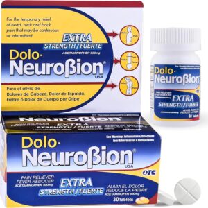 Dolo Neurobion 30 Tablets - Pain Reliever, Fever Reducer, Extra Strength, Fuerte, Alivia el Dolor, Reduce la Fiebre