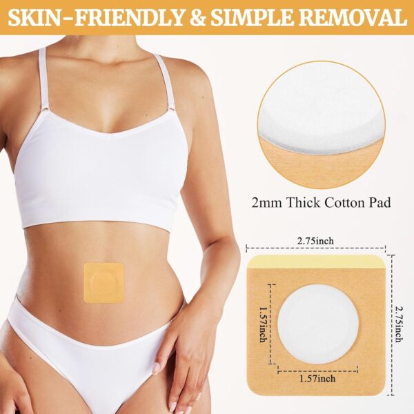 Paw Legend 20 Pcs Disposable Castor Oil Pack Wrap for Belly Button Patch Organic Cotton Self-Adhesive Castor Oil Wrap Highly Absorbent No Washing (Oil Not Included)