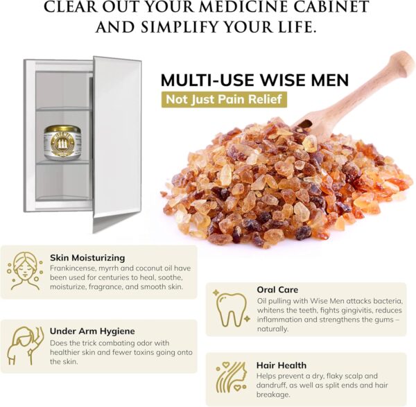 Wise Men Healing Balm with Myrrh and Frankincense Essential Oils for Neuropathy, Sciatica and Nerve Pain Massage and Skin Moisturizing (Pack of 2)