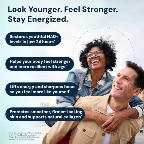 HPN NAD3 Clinical NAD+ Booster, Cellular Health & Natural Energy - NAD Supplement for Healthy Aging, Metabolic Support, NRF2 & Longevity, Nicotinamide Riboside & NMN Alternative, 60ct, 30-Day Supply