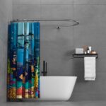 Aluminum Alloy Oval Shower Curtain Rod Hoop Square Shape Bathroom Rod for Clawfoot Tub Free Standing Tubs (Silver: L 43.3, W 25")