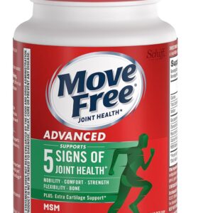 Move Free Advanced Glucosamine Chondroitin MSM Joint Support Supplement, Supports Mobility Comfort Strength Flexibility & Bone - 120 Tablets (40 servings)*