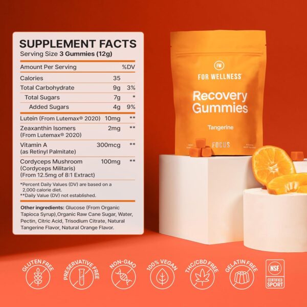 First-of-Its-Kind Eye Health & Focus Gummies with Lutein, Zeaxanthin, Cordyceps & Vitamin A | Vision, Brain Support, Memory, Sleep & Stress Relief | Blue Light Protection | Vegan, Gluten-Free - 30pc