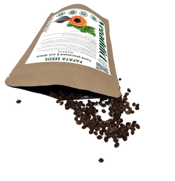 100% Natural Sun Dried Papaya Seeds | High Papain & Carpain (digestive enzymes) Content | No Additives | Vegan | Laboratory Tested | Gluten & Lactose Free | Ethycally sourced | (25g)