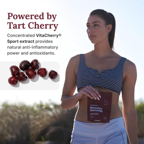 For Wellness Recovery Gummies Restore | Tart Cherry Energy Supplements with Electrolytes for Muscle Soreness, Post-Workout Performance & Recovery | Vegan, Non-GMO, 30 Count
