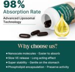 Vitamin E Tocotrienols - Liposomal Vitamin E Oil 1000mg, Highly Absorbable Delta Tocotrienol and Gamma Tocotrienol, 60 Softgels