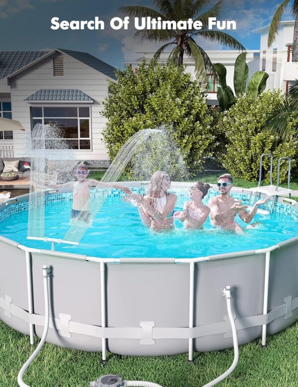 [Patent Pending] 2025 Upgrade Pool Fountain - Dual Spray Water Fountains for Above Ground/Inground Pools, 2-in-1 Adjustable Waterfall Pool Sprinkler Fountain