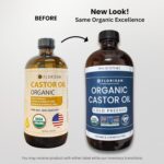 Florisan Organic Castor Oil 16oz Glass Bottle, Cold Pressed, Hexane-Free, Non-GMO, 100% Pure Castor Oil for Hair Growth, Skin, Lashes, Eyebrows, EWG Verified & USDA Organic Certified