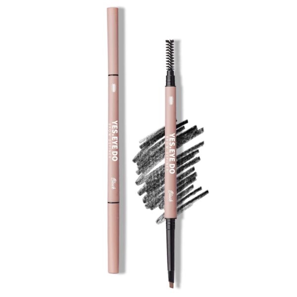 Black Eyebrow Pencil, Soft Black Eyebrow Pen with Hair Like Stroke, Ultra Slim Eye Brow Pencil for Natural-Looking Brows,Waterproof, Black YES.EYE DO