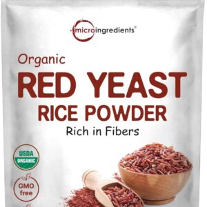 Micro Ingredients Organic Red Yeast Rice Powder, 8 Ounce (1 Year Supply), Non-GMO, Vegan Friendly