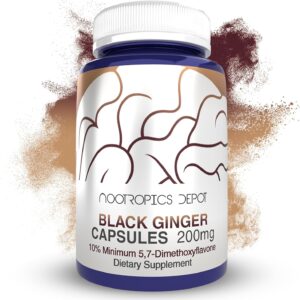 Nootropics Depot Black Ginger Extract Capsules | 10% 5,7-dimethoxyflavone | 180 Count