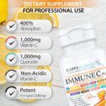 Quercetin 1,000mg, Vitamin C 1,000mg, Zinc 50mg, Vitamin D3 5,000iu, Selenium, Copper, Acerola, Ginger, Rutin, Bitter Orange, Rose Hips, Echinacea, Immune C Plus, 14 in 1 Immune C Plus (60 Count)