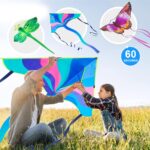 3 Pack Large Kites - Butterfly Delta Dragonfly Kites Easy to Fly for Adults Kids Beach Park Outdoor Game Activities, Gifts for Easter and Festival
