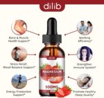 (2 Pack) Magnesium Glycinate Supplement, Liquid Magnesium Glycinate Liquid Drops 500mg-Support Stress Relief, Relaxation, Mood, Sleep, Bone & Muscle-4 Fl Oz, Vegan, Strawberry Flavor