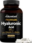 NatureBell Hyaluronic Acid Supplements 250mg | 240 Capsules, with Biotin 5000mcg & Vitamin C 25mg, 3 in 1 Support