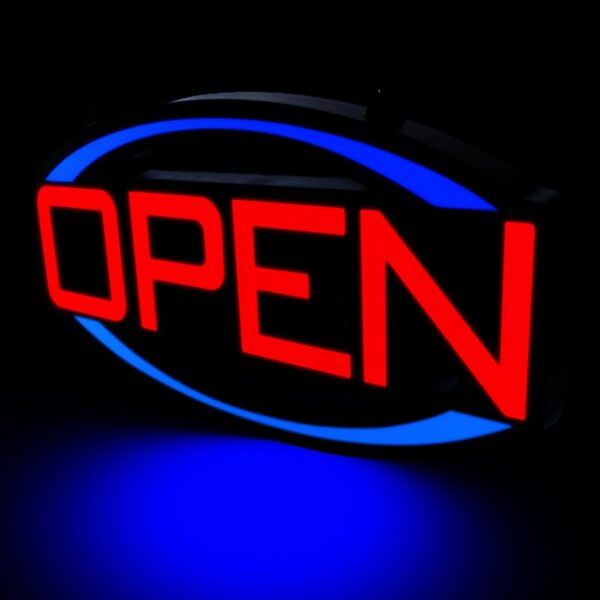 32" x 16" Ultra Bright LED Open Sign – Extra Large Neon Look Lighted Sign with Remote Control – 5 Flash Modes – Easy to Hang Indoor Sign for Shops, Bars, and Restaurants